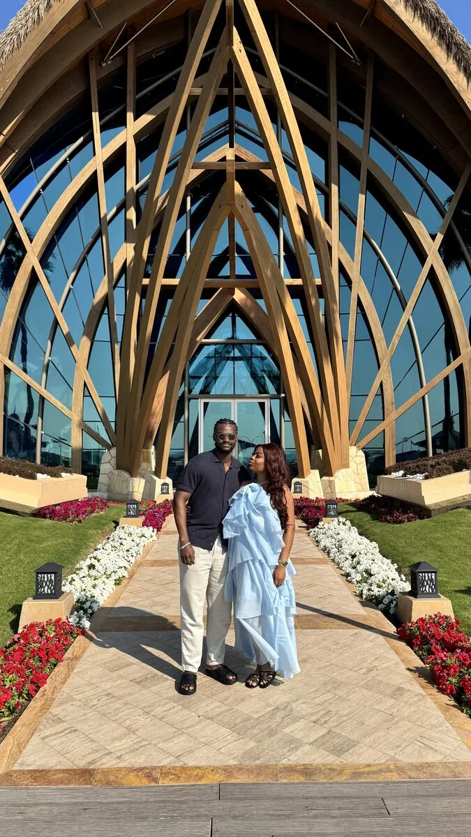 Couple at chapel entrance